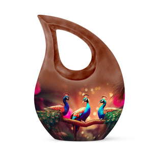 Teardrop Shape Peacock Urn Keepsake 3 Inch