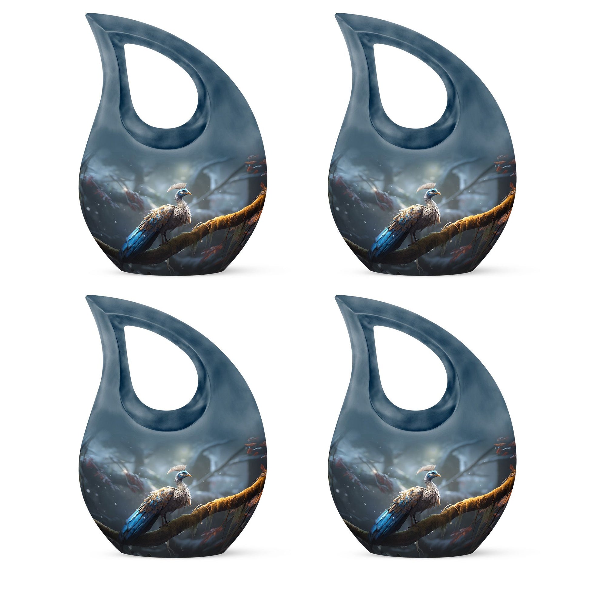 Teardrop Shape Peacock Urn Keepsake Urn Pack of 4