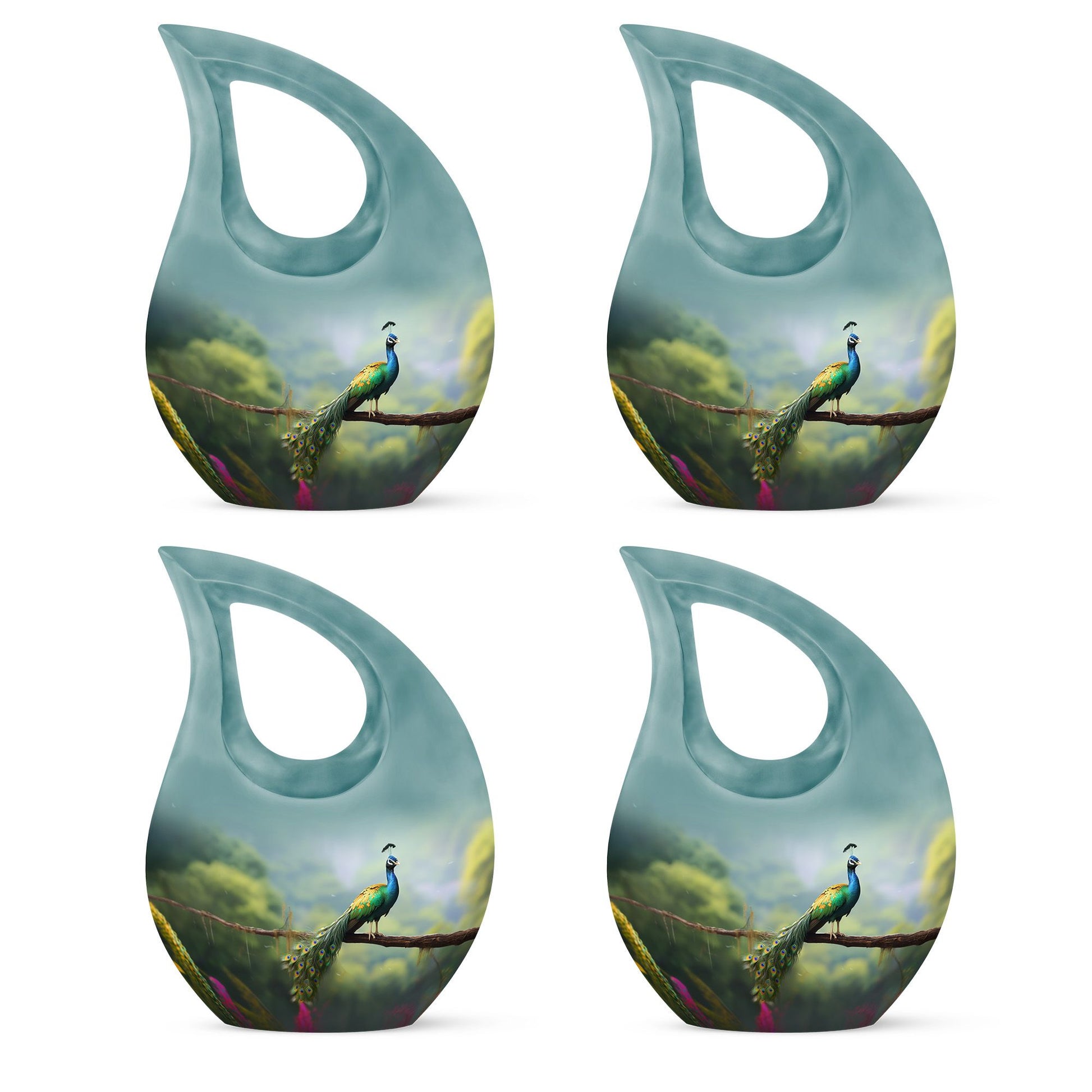 Teardrop Shape Peacock Urn Keepsake Urn Pack of 4