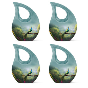 Teardrop Shape Peacock Urn Keepsake Urn Pack of 4
