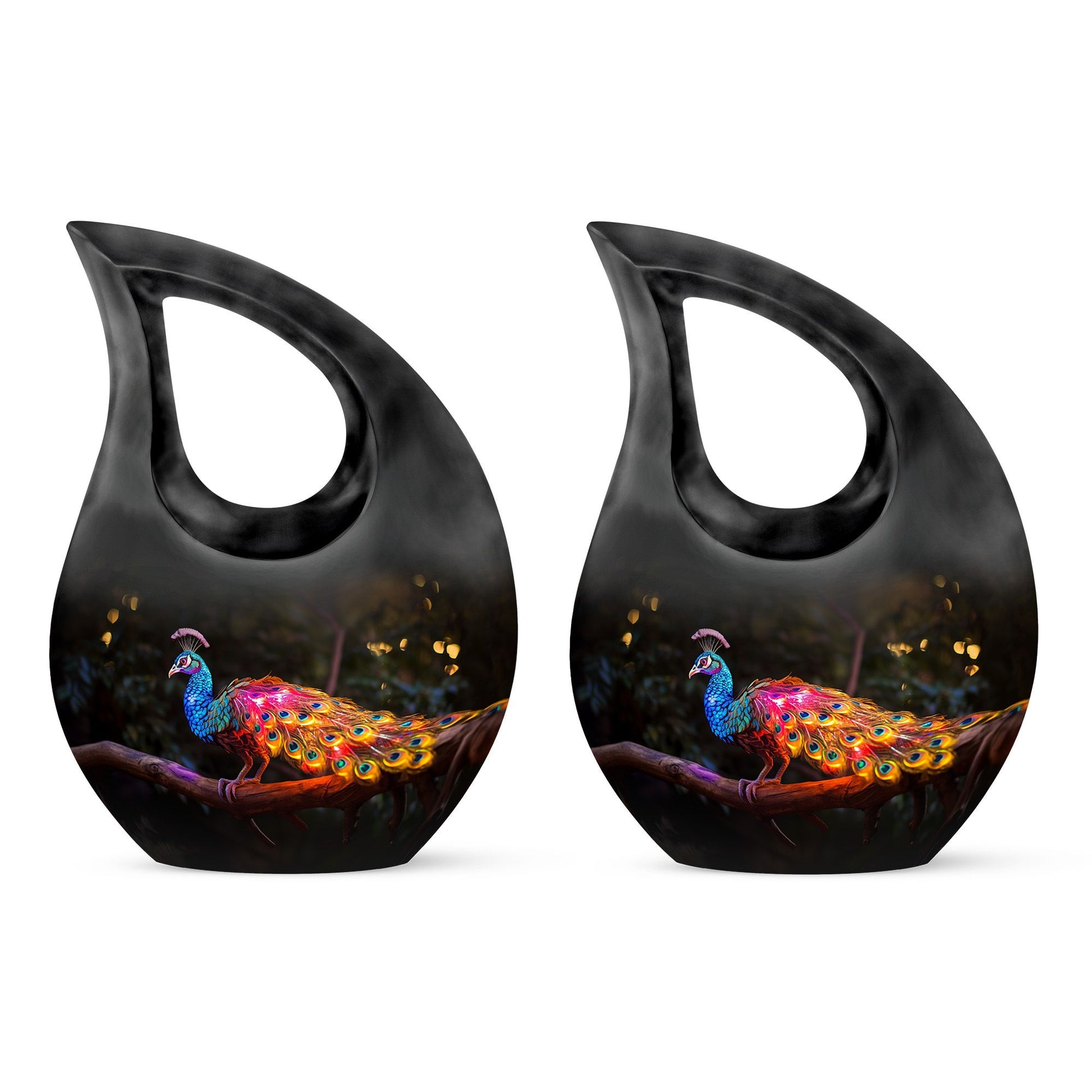 Teardrop Shape Peacock Urn Keepsake Urn Pack of 2