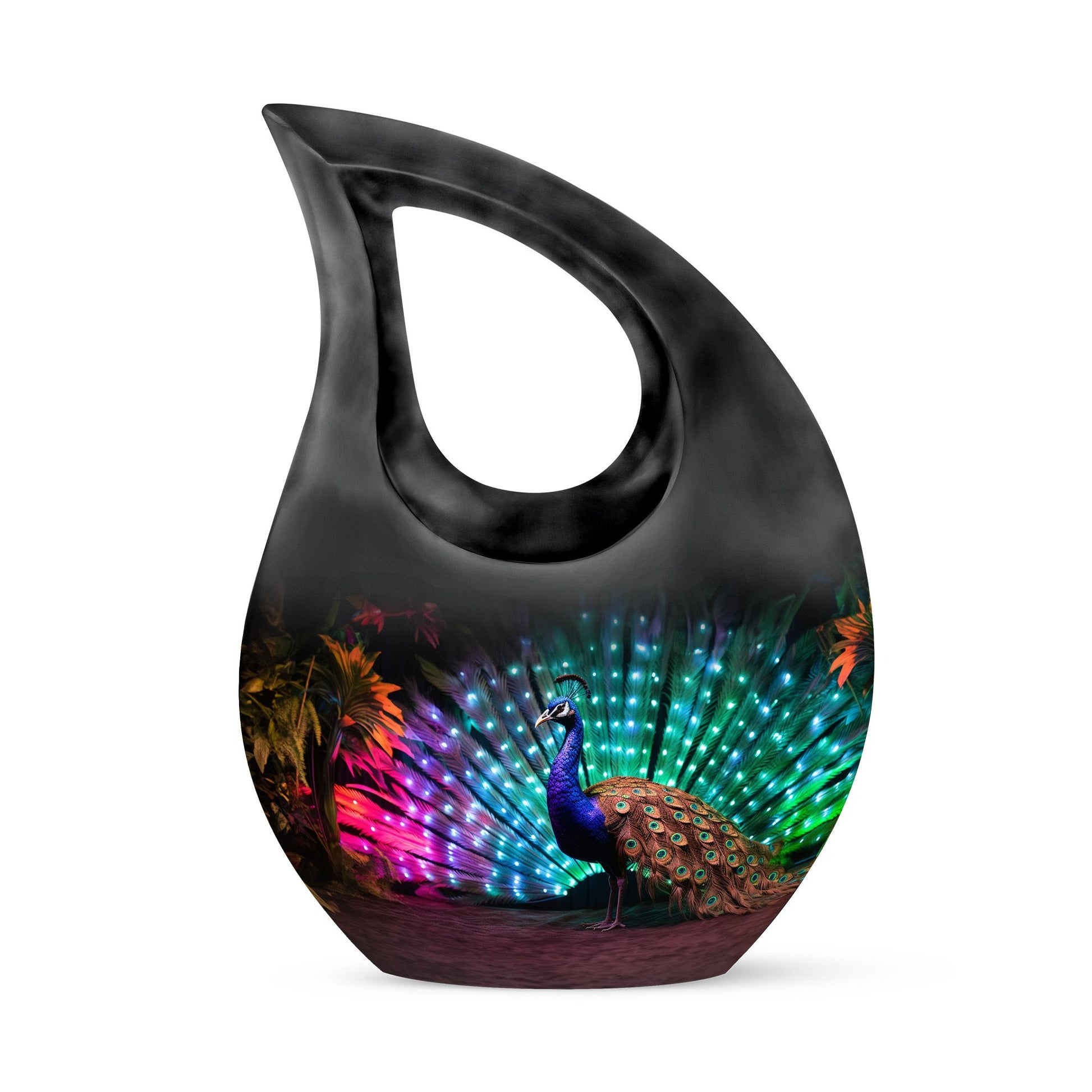 Teardrop Shape Peacock Urn Keepsake 3 Inch