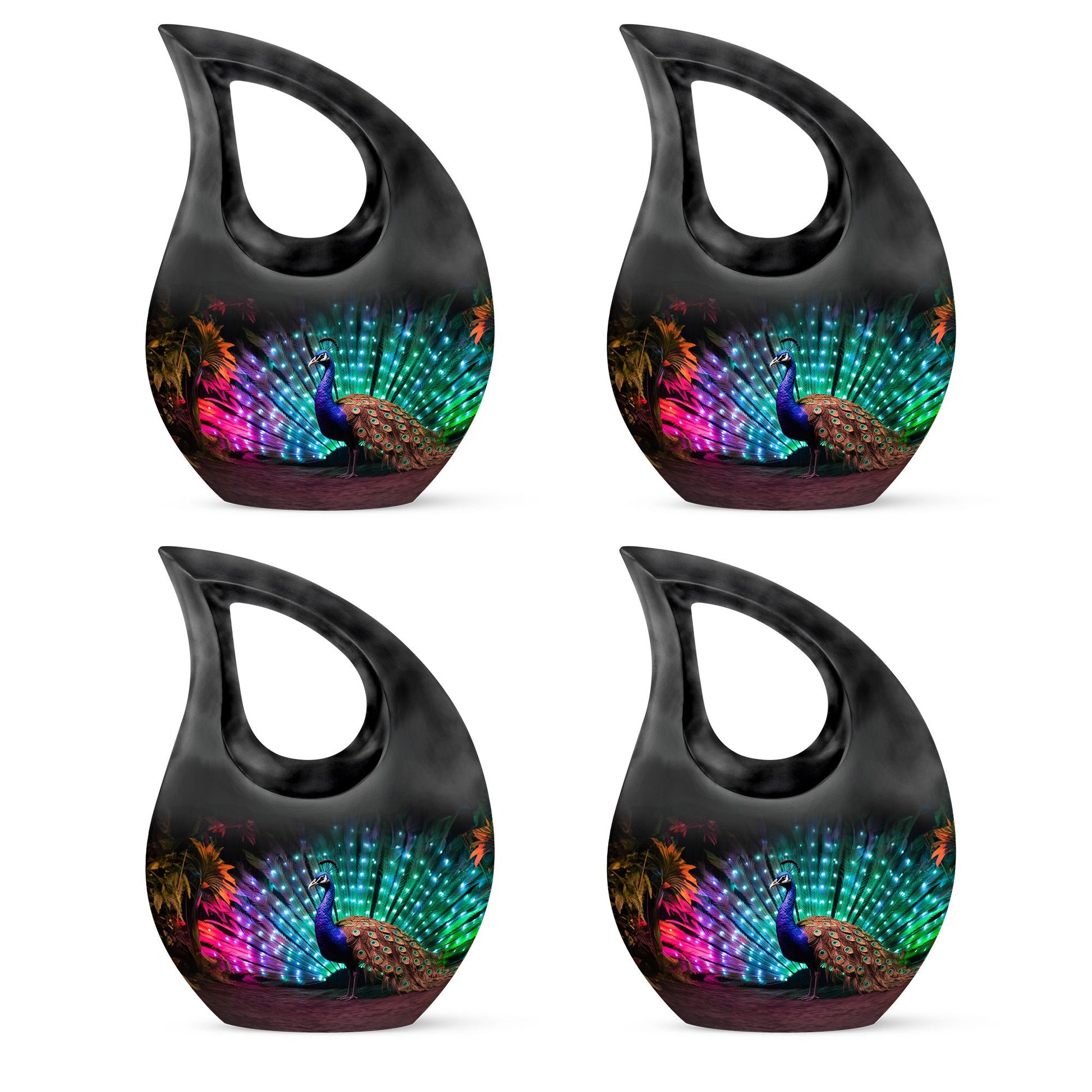 Teardrop Shape Peacock Urn Keepsake Urn Pack of 4