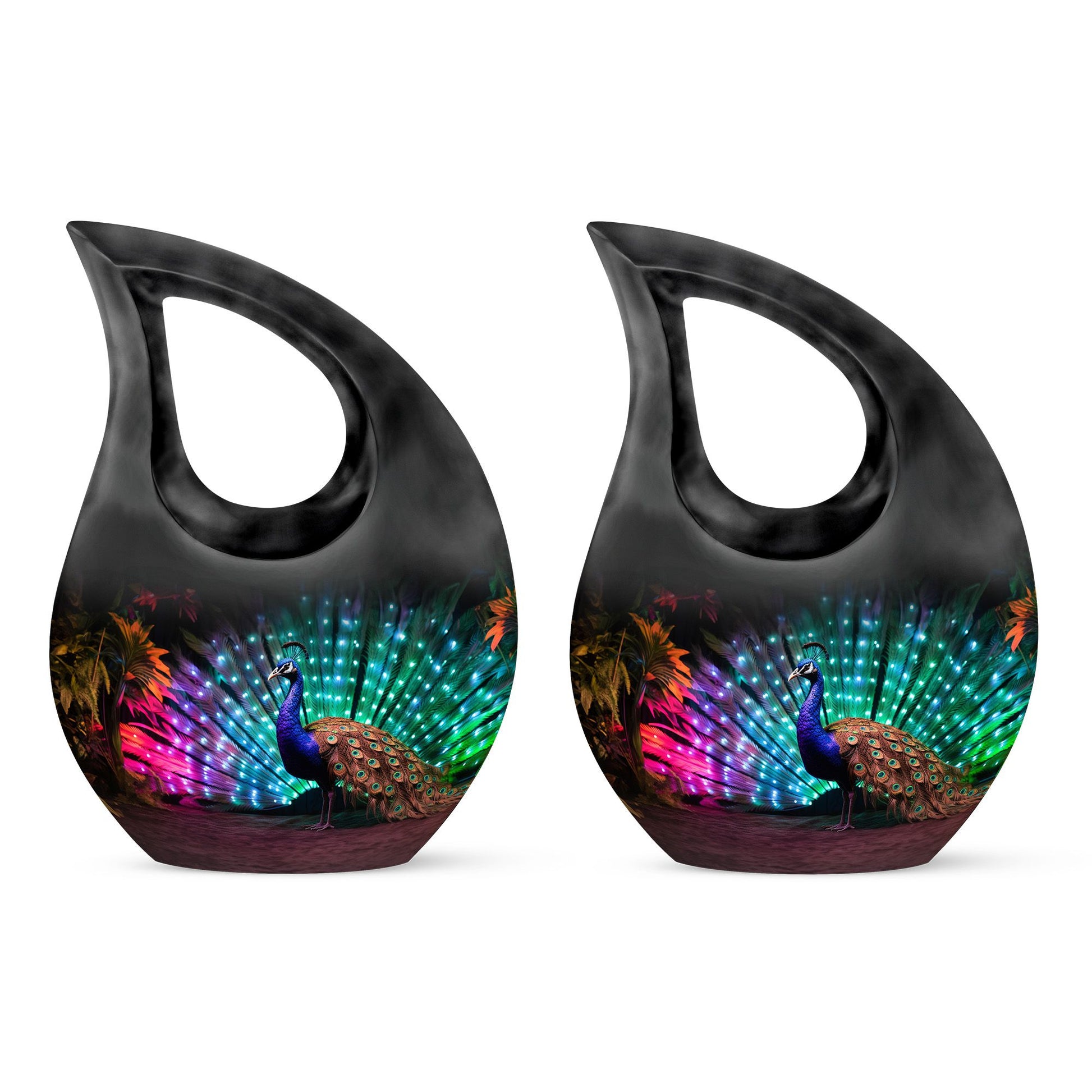 Teardrop Shape Peacock Urn Keepsake Urn Pack of 2