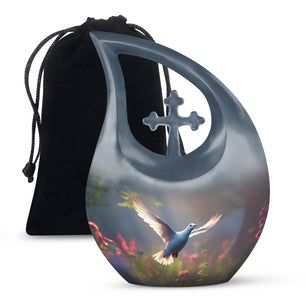 Teardrop Shape Dove Urn Large 10 Inch