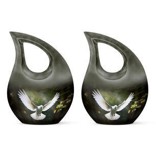 Teardrop Shape Dove Urn Keepsake Urn Pack of 2
