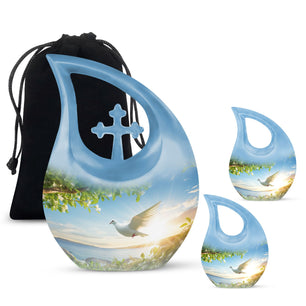 Teardrop Shape Dove Urn Large Urn With 2 Keepsake Urn