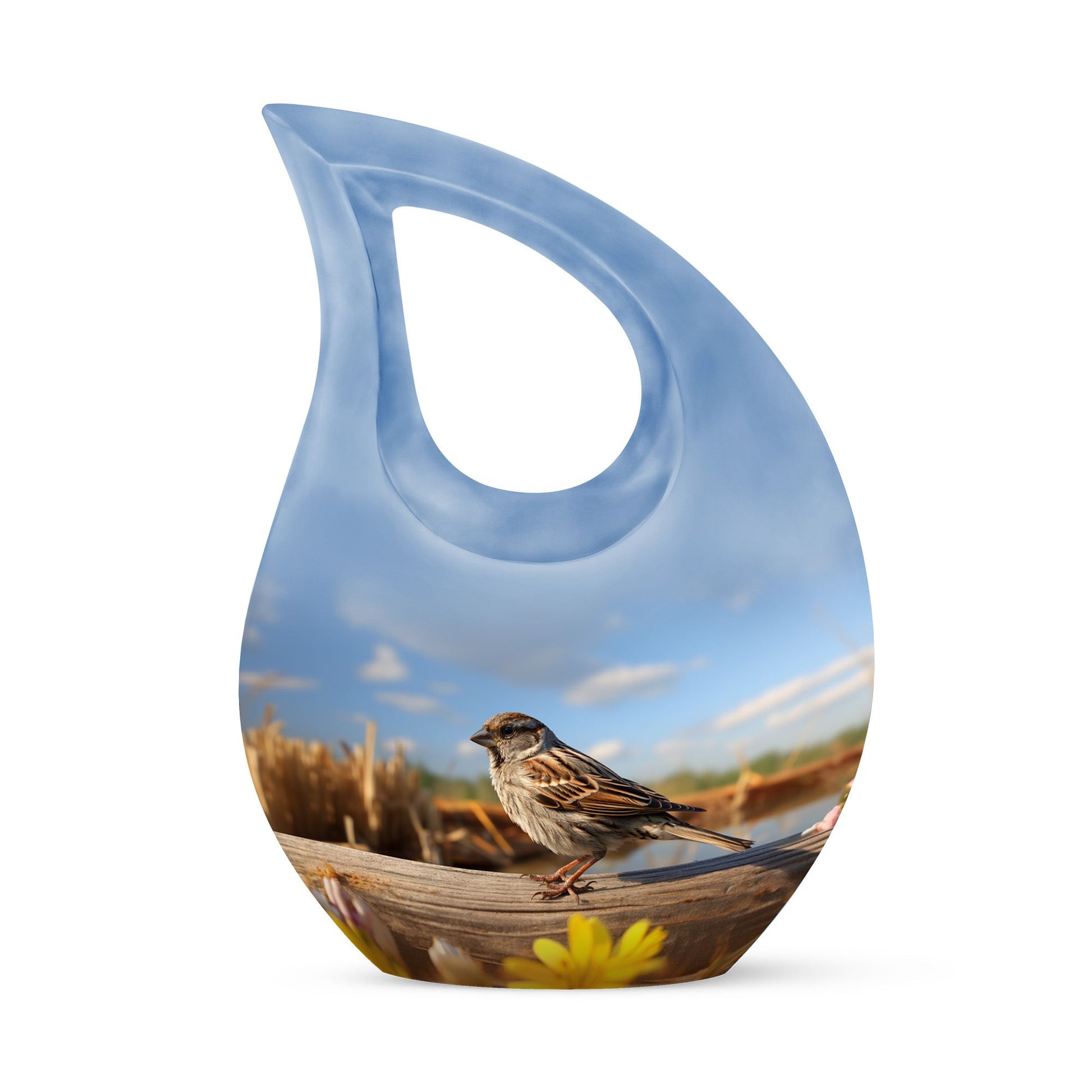 Teardrop Shape Sparrow Urn Keepsake 3 Inch