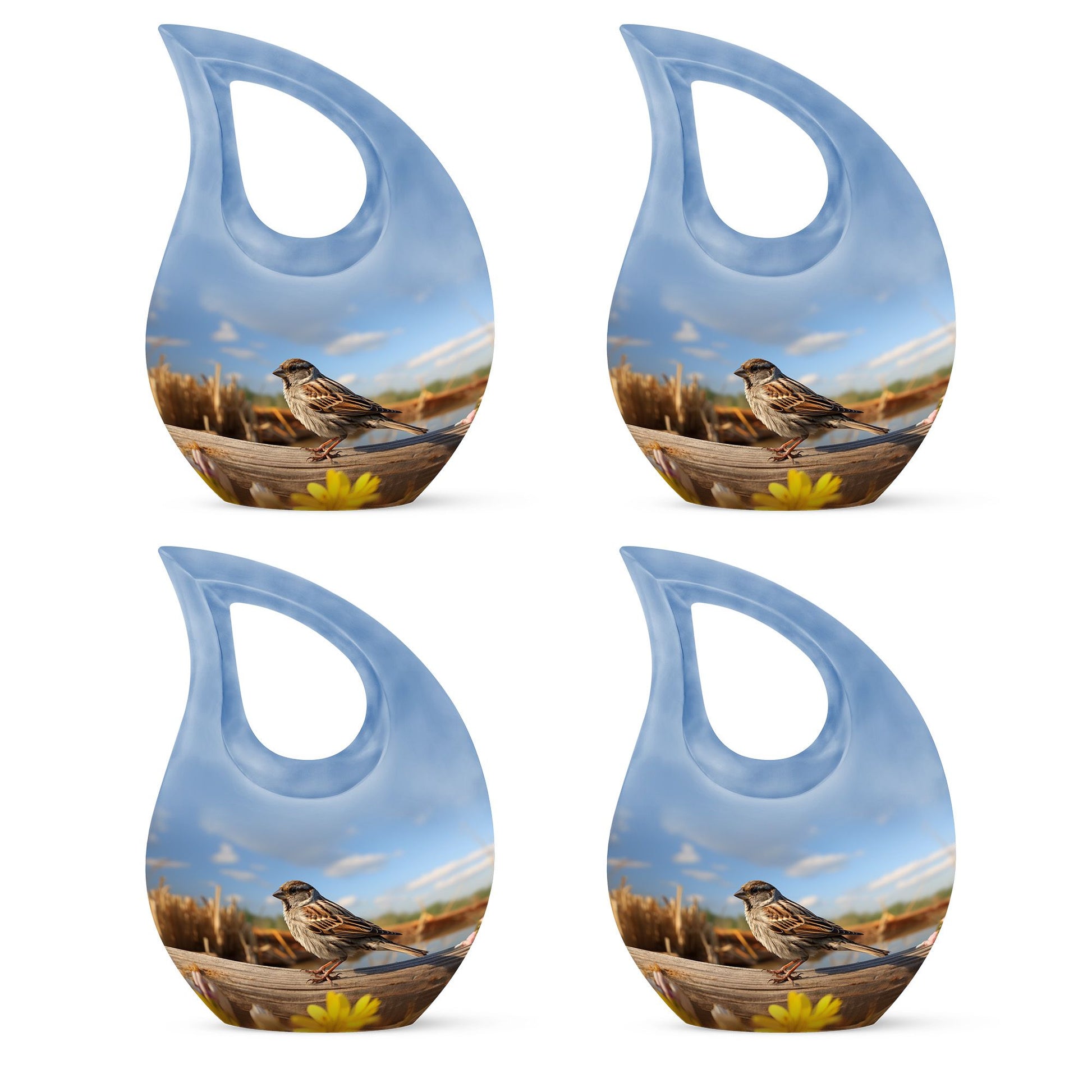 Teardrop Shape Sparrow Urn Keepsake Urn Pack of 4