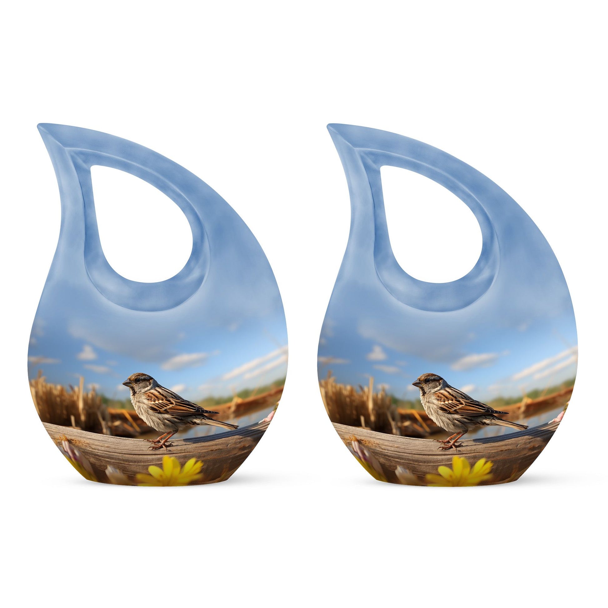 Teardrop Shape Sparrow Urn Keepsake Urn Pack of 2