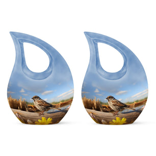 Teardrop Shape Sparrow Urn Keepsake Urn Pack of 2