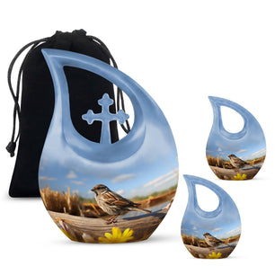 Teardrop Shape Sparrow Urn Large Urn With 2 Keepsake Urn