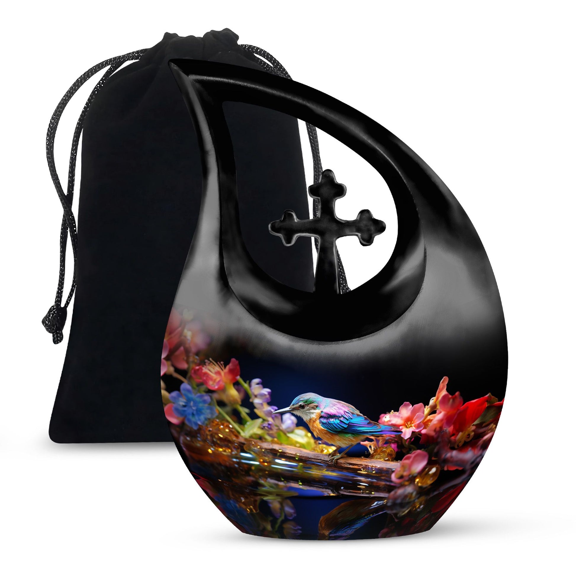 Teardrop Shape Sparrow Urn Large 10 Inch