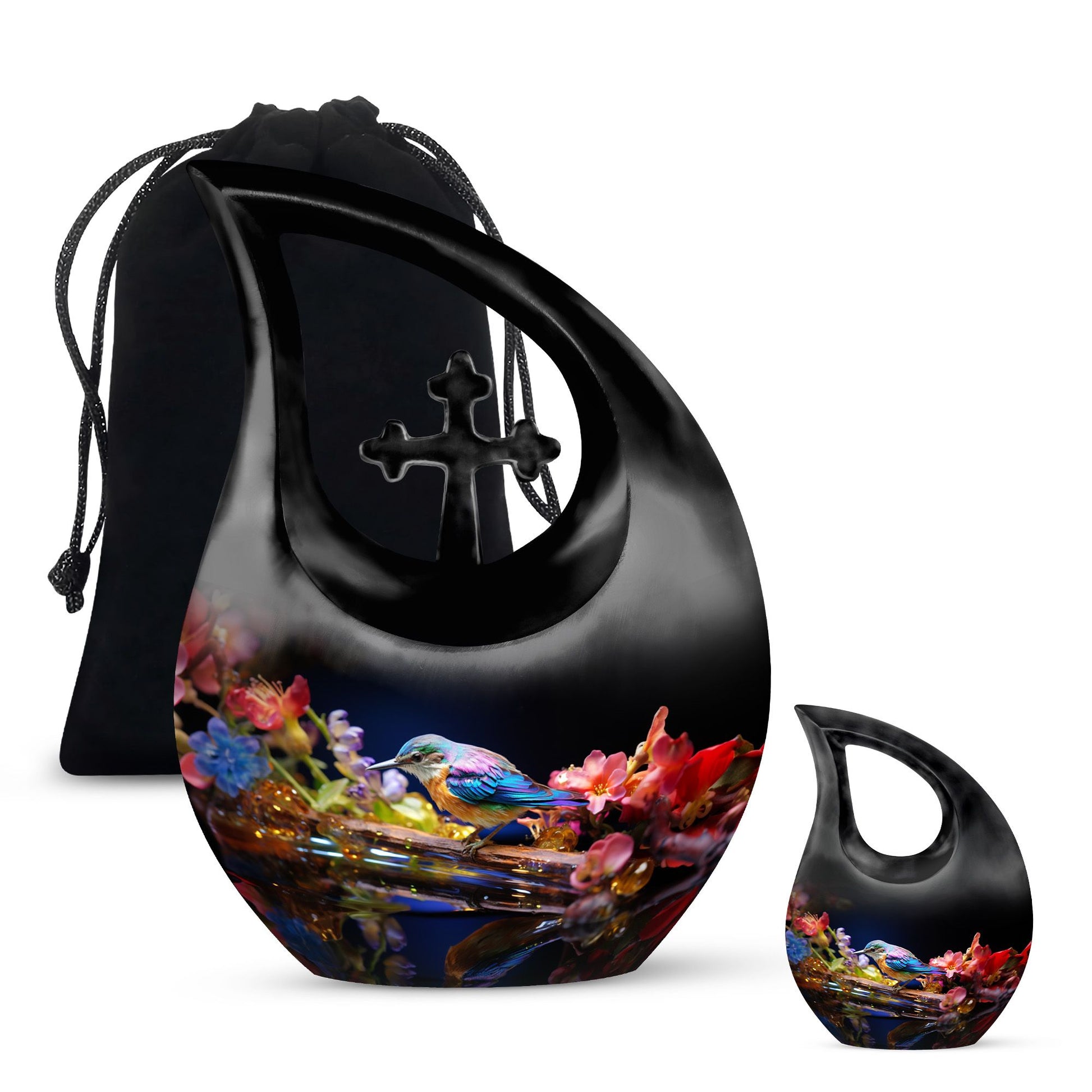 Teardrop Shape Sparrow Urn Large Urn With 1 Keepsake Urn