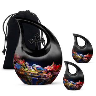 Teardrop Shape Sparrow Urn Large Urn With 2 Keepsake Urn