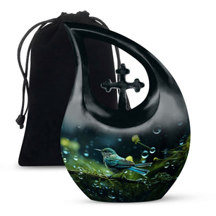 Teardrop Shape Sparrow Urn Large 10 Inch