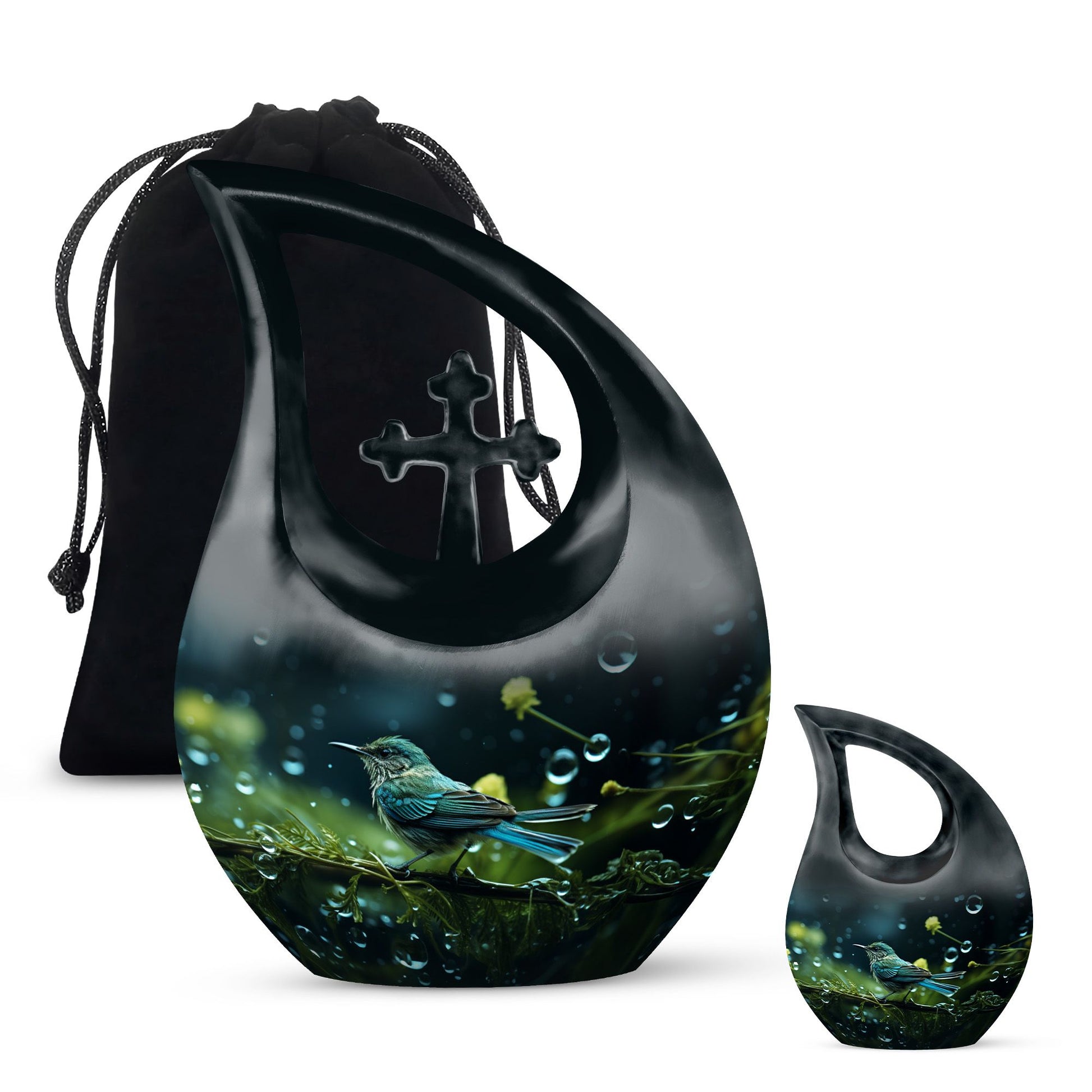 Teardrop Shape Sparrow Urn Large Urn With 1 Keepsake Urn