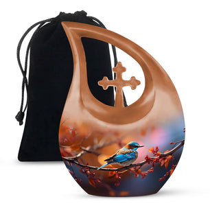 Teardrop Shape Sparrow Urn Large 10 Inch