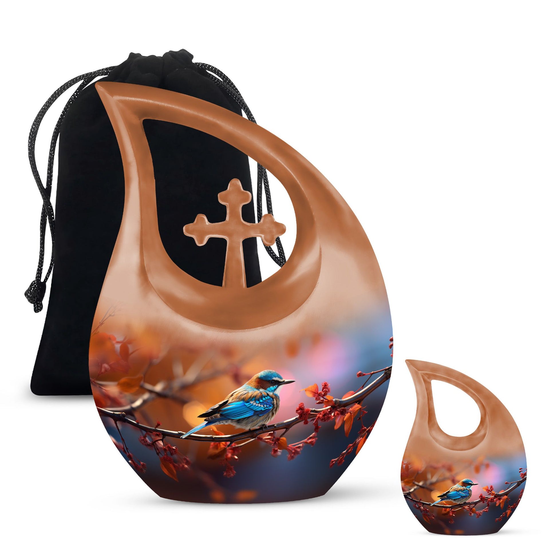 Teardrop Shape Sparrow Urn Large Urn With 1 Keepsake Urn