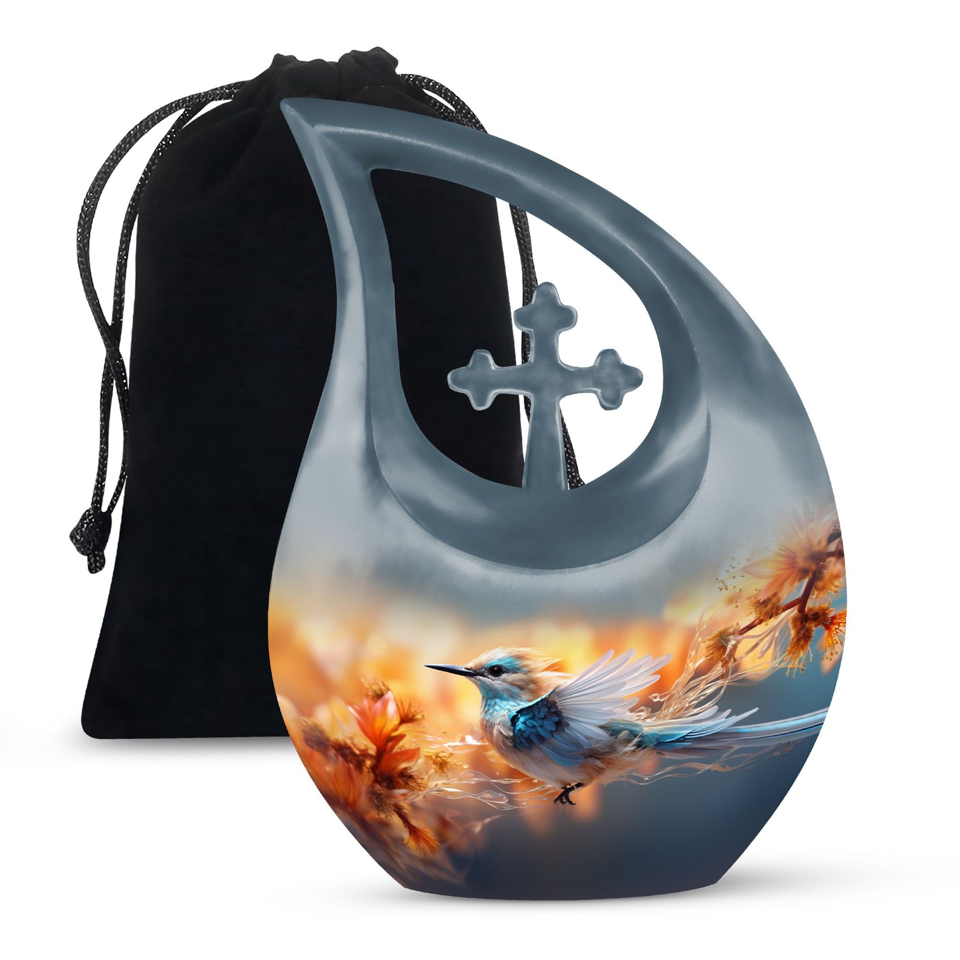 Teardrop Shape Sparrow Urn Large 10 Inch