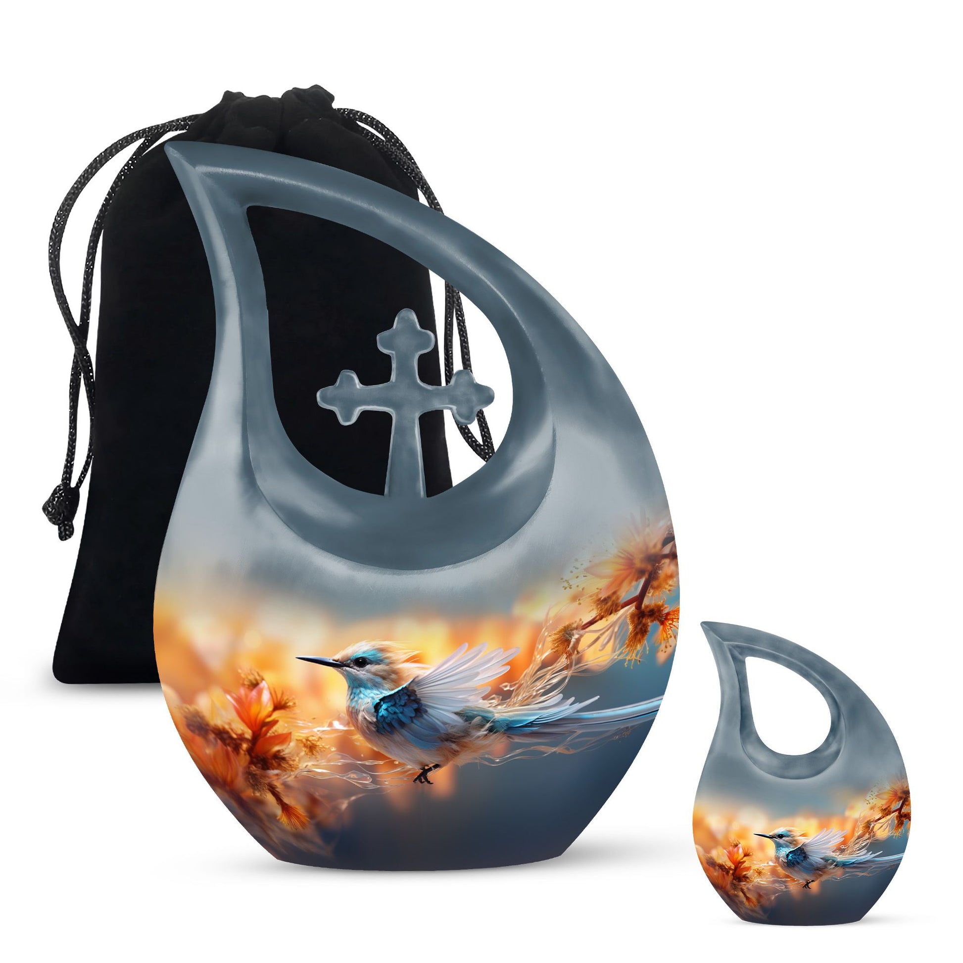 Teardrop Shape Sparrow Urn Large Urn With 1 Keepsake Urn