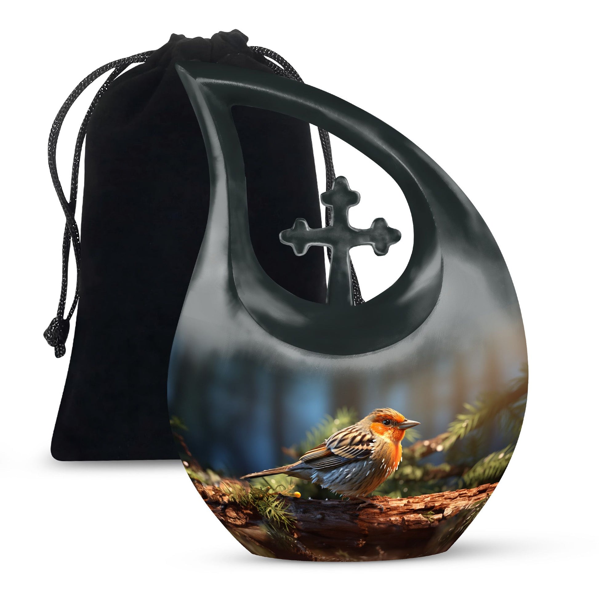 Teardrop Shape Sparrow Urn Large 10 Inch