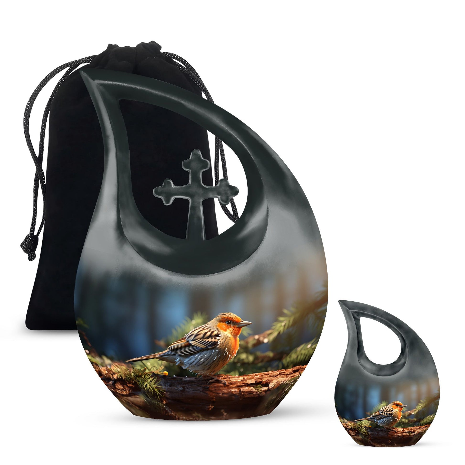 Teardrop Shape Sparrow Urn Large Urn With 1 Keepsake Urn