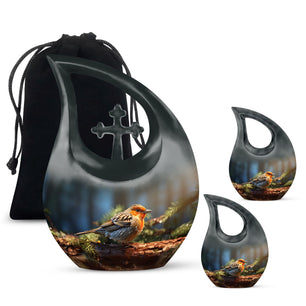 Teardrop Shape Sparrow Urn Large Urn With 2 Keepsake Urn