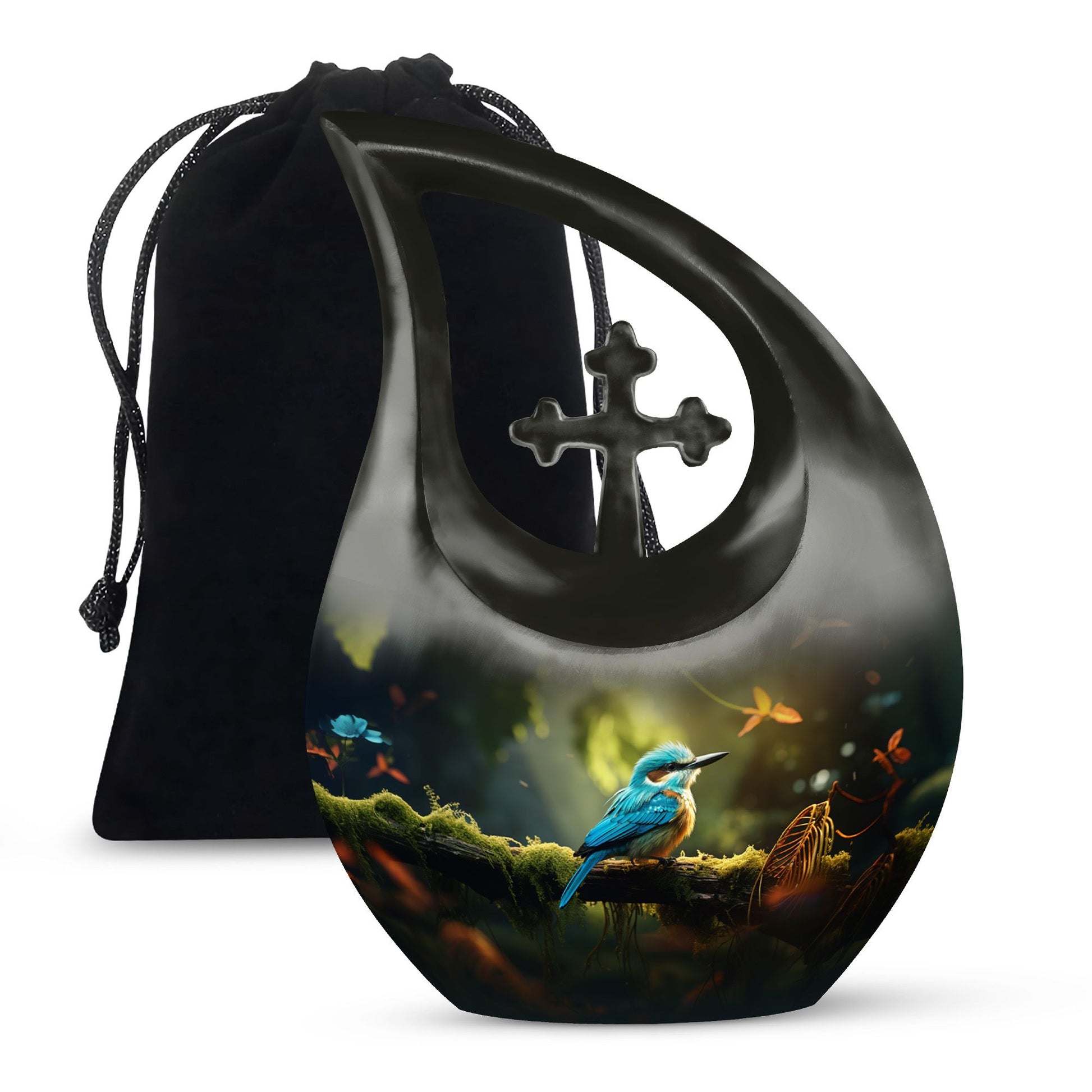 Teardrop Shape Sparrow Urn Large 10 Inch