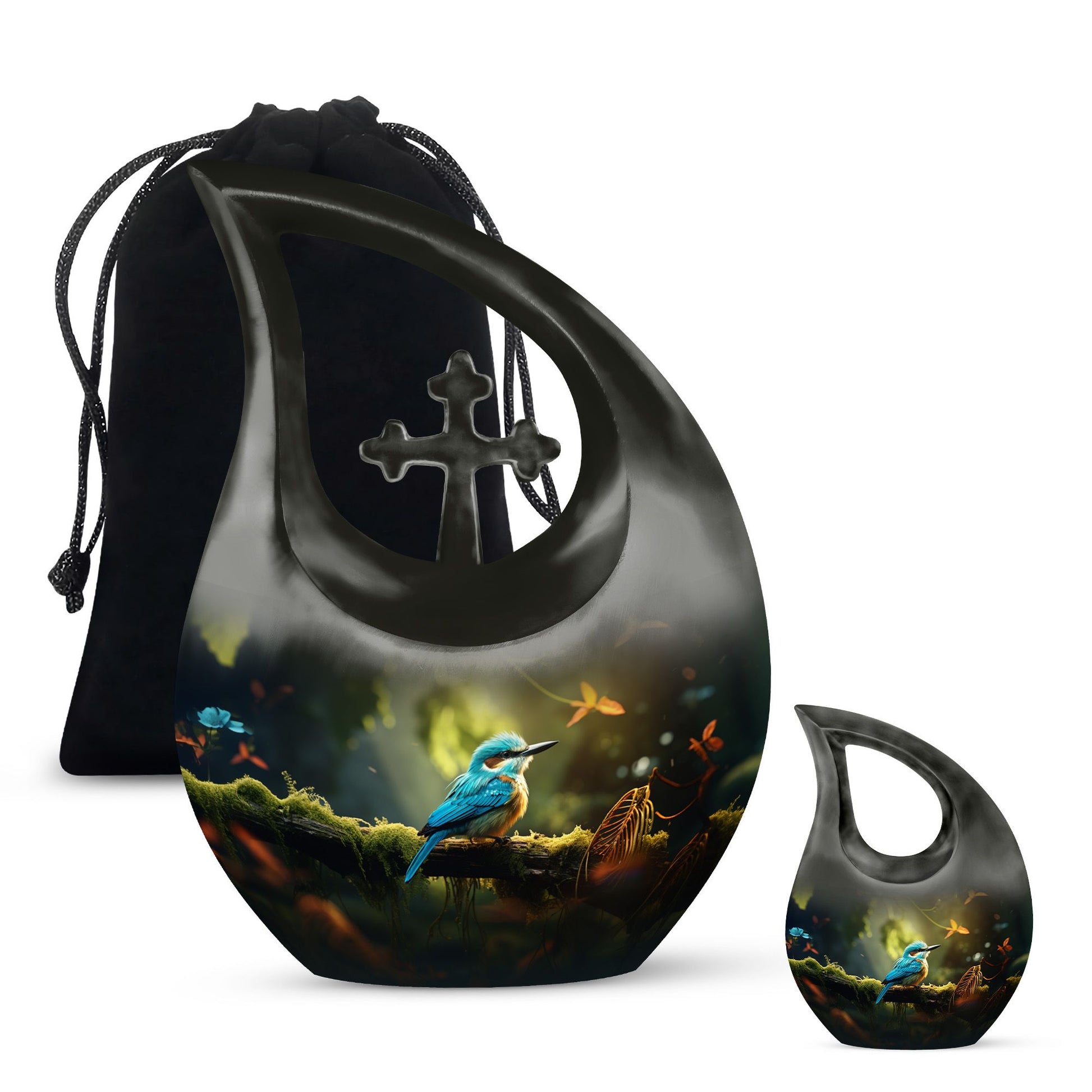 Teardrop Shape Sparrow Urn Large Urn With 1 Keepsake Urn