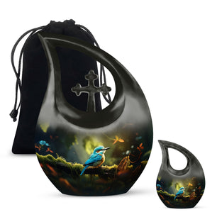 Teardrop Shape Sparrow Urn Large Urn With 1 Keepsake Urn