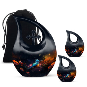 Teardrop Shape Sparrow Urn Large Urn With 2 Keepsake Urn