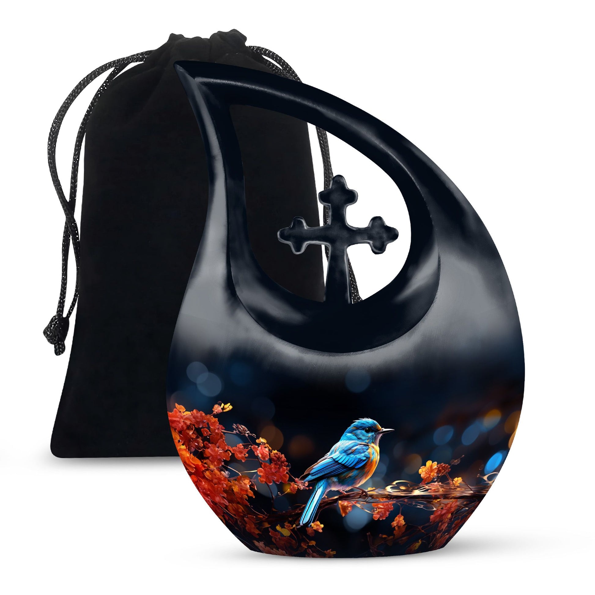 Teardrop Shape Sparrow Urn Large 10 Inch