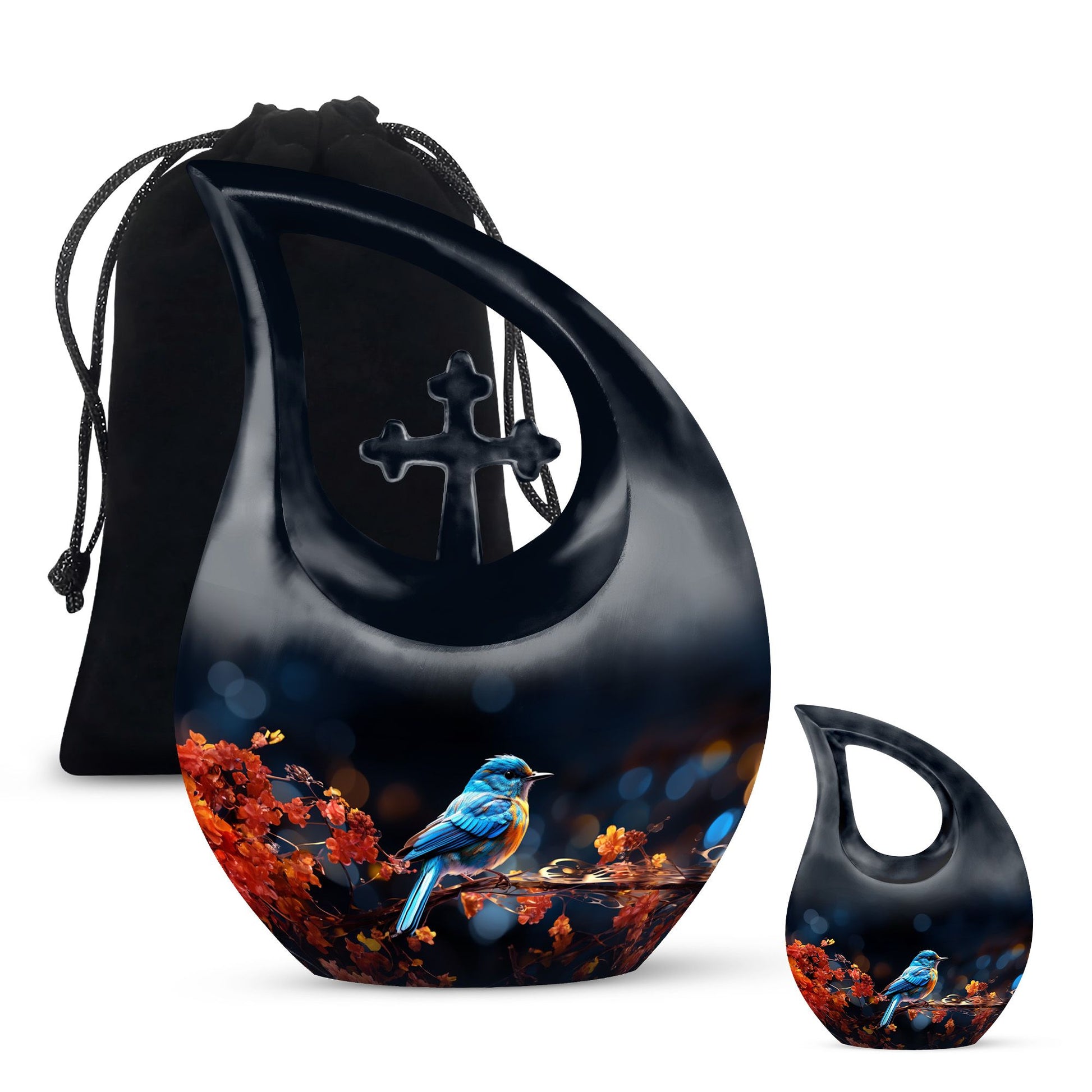 Teardrop Shape Sparrow Urn Large Urn With 1 Keepsake Urn