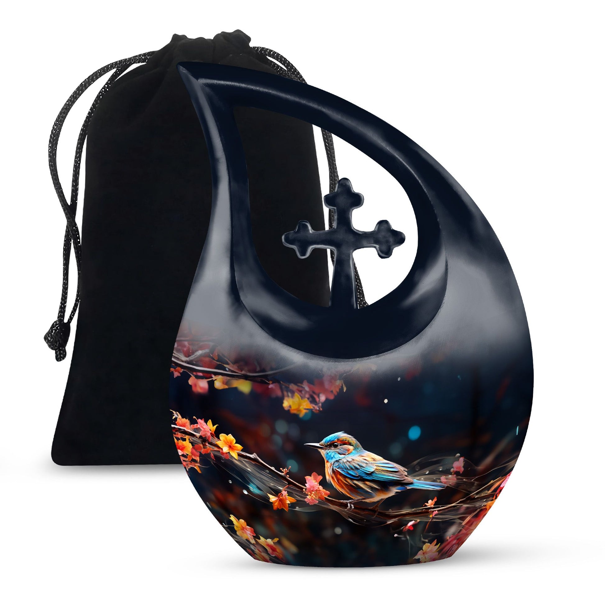 Teardrop Shape Sparrow Urn Large 10 Inch