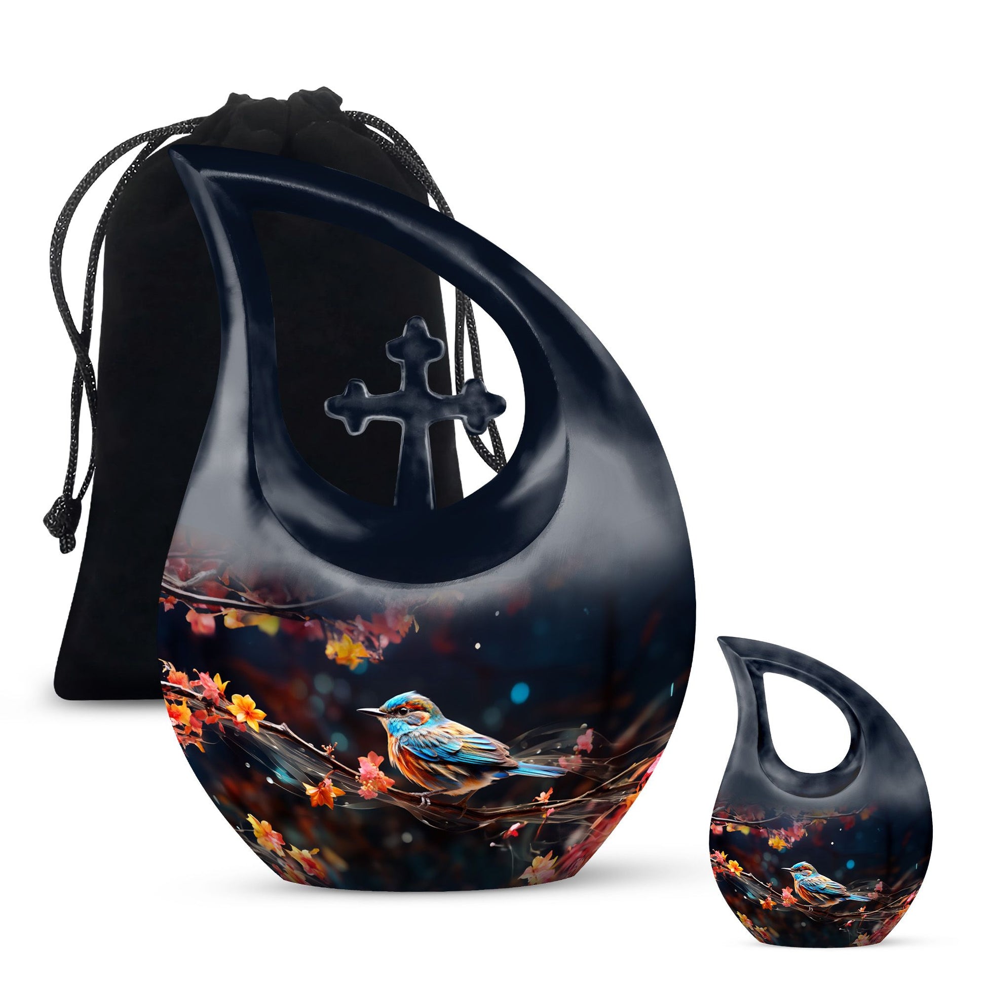 Teardrop Shape Sparrow Urn Large Urn With 1 Keepsake Urn