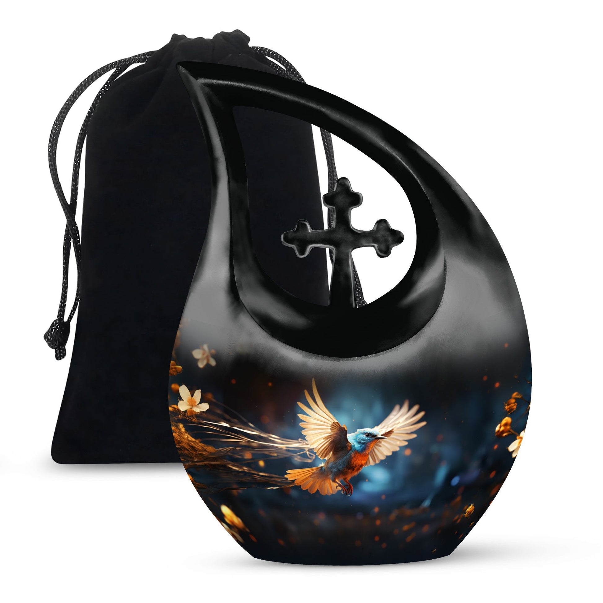 Teardrop Shape Sparrow Urn Large 10 Inch