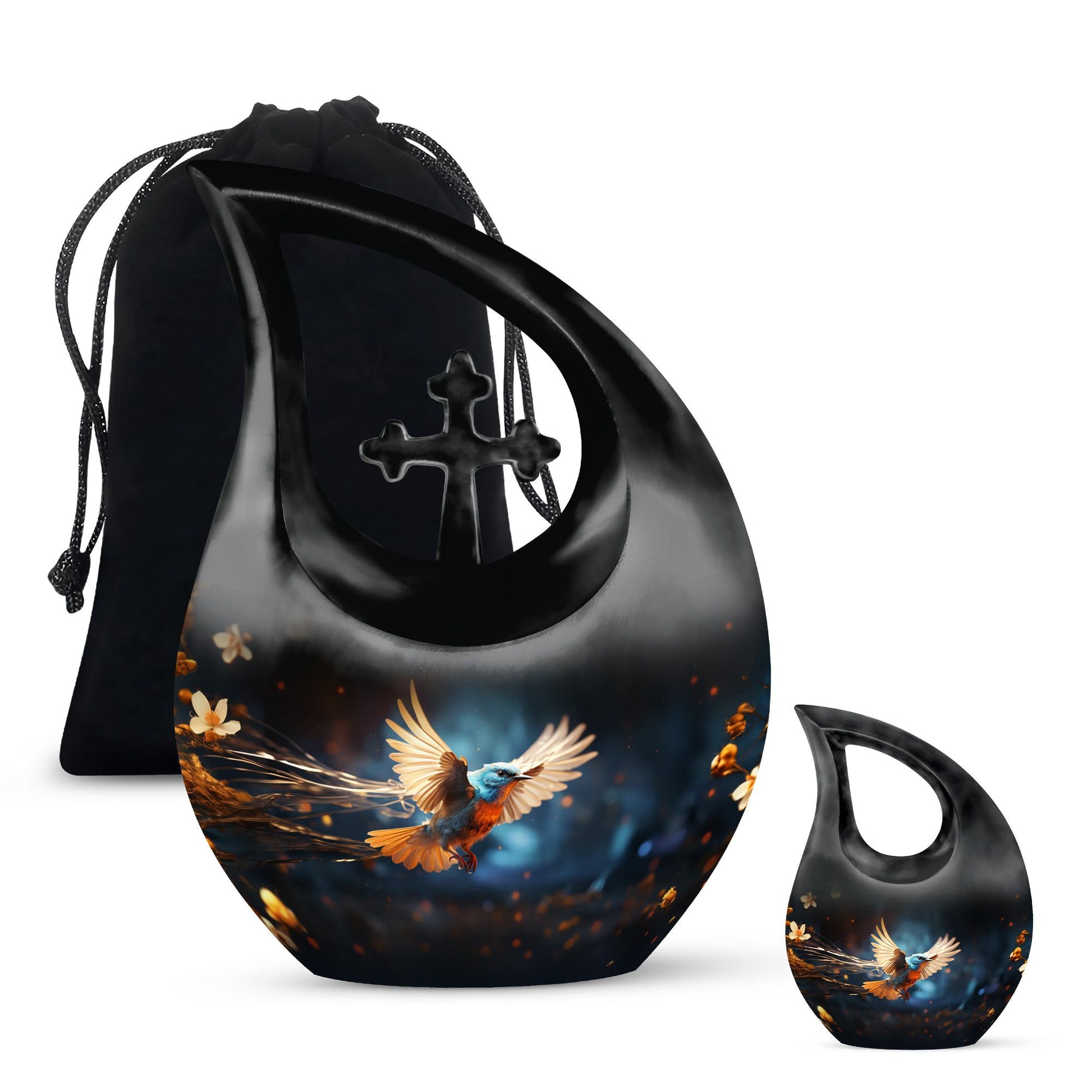 Teardrop Shape Sparrow Urn Large Urn With 1 Keepsake Urn
