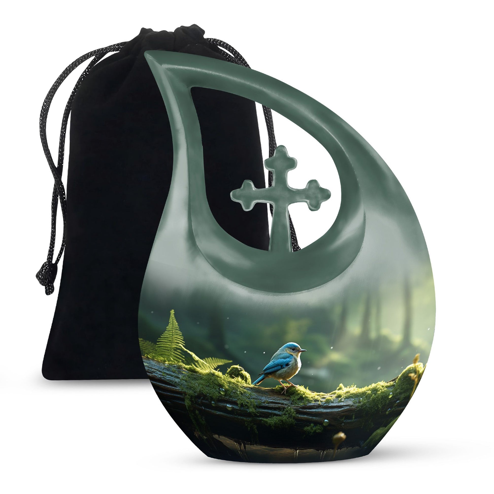 Teardrop Shape Sparrow Urn Large 10 Inch