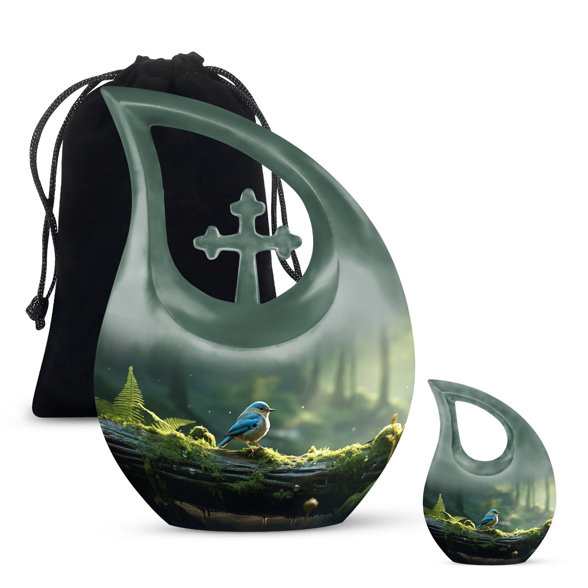Teardrop Shape Sparrow Urn Large Urn With 1 Keepsake Urn
