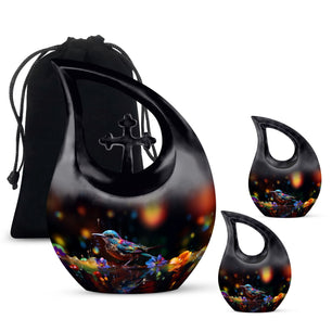 Teardrop Shape Sparrow Urn Large Urn With 2 Keepsake Urn