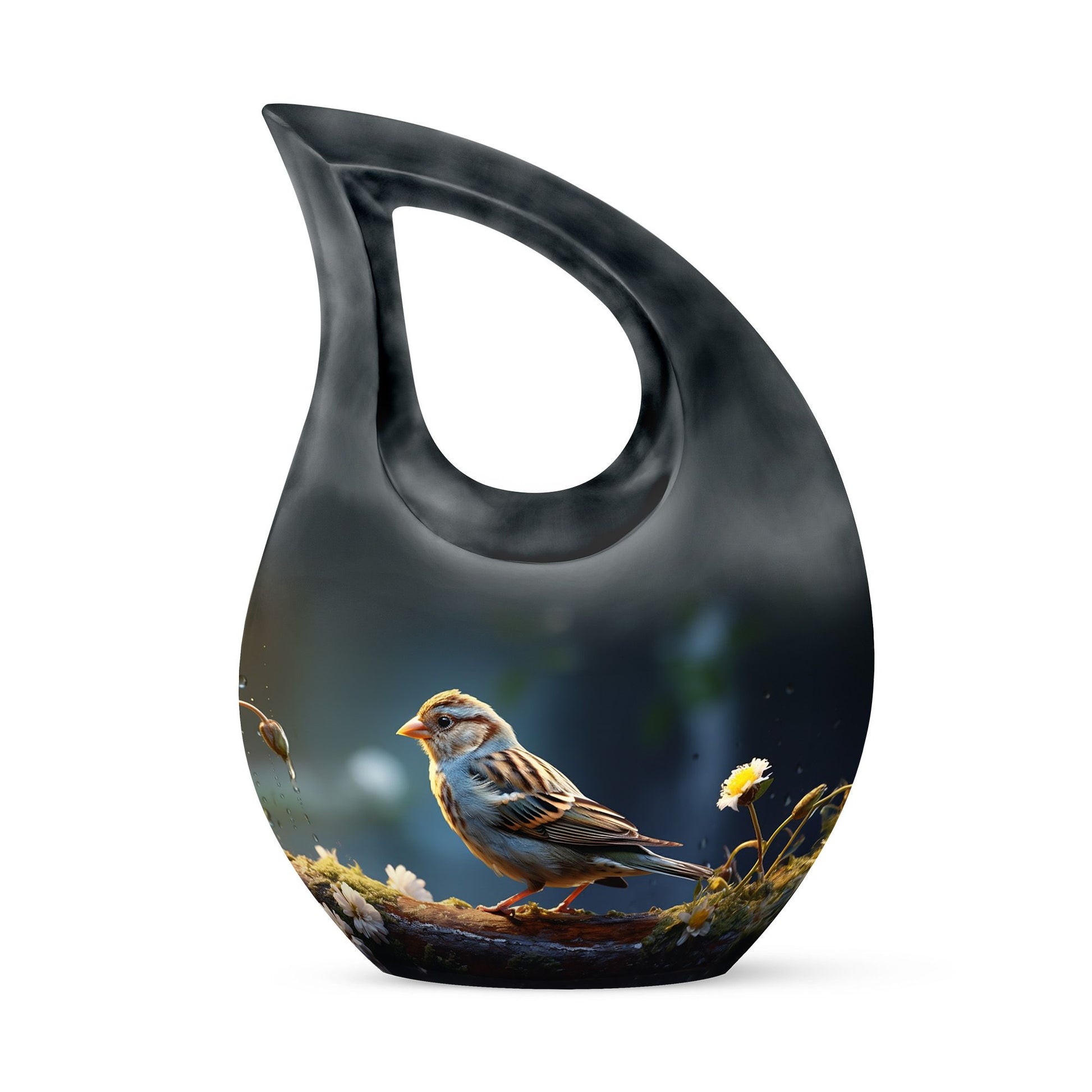 Teardrop Shape Sparrow Urn Keepsake 3 Inch