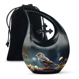Teardrop Shape Sparrow Urn Large 10 Inch