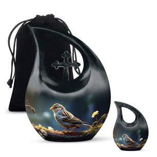 Teardrop Shape Sparrow Urn Large Urn With 1 Keepsake Urn