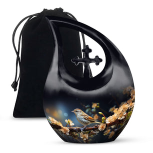 Teardrop Shape Sparrow Urn Large 10 Inch