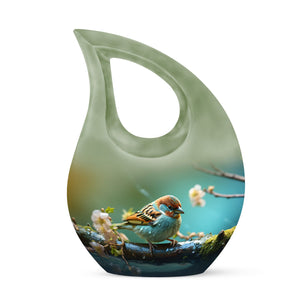 Teardrop Shape Sparrow Urn Keepsake 3 Inch