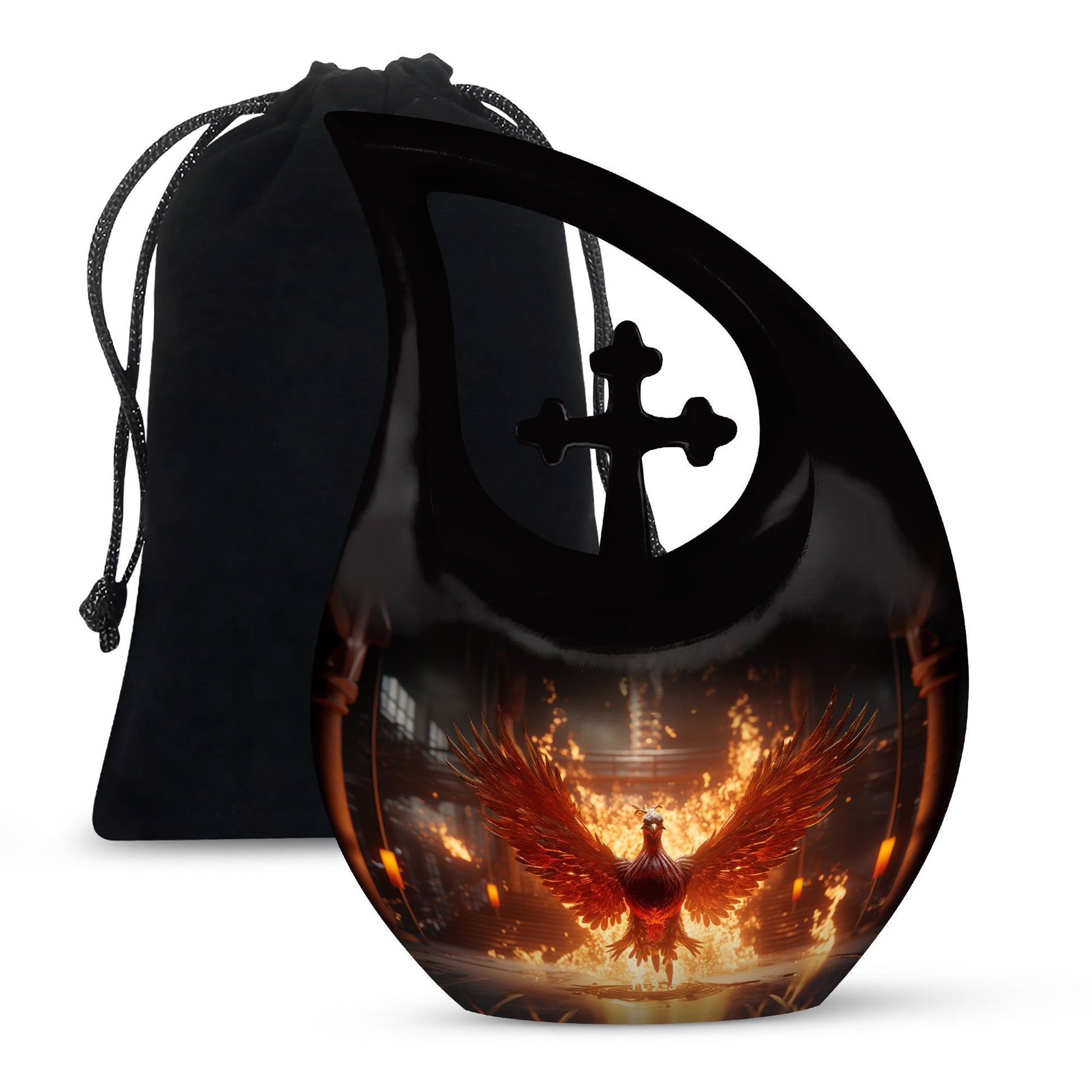 Teardrop Shape Phoenix Urn Large 10 Inch