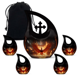 Teardrop Shape Phoenix Urn Large Urn With 4 Keepsake Urn