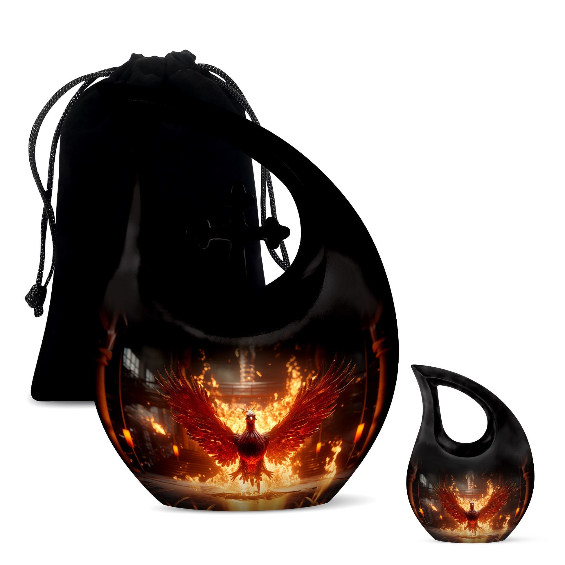 Teardrop Shape Phoenix Urn Large Urn With 1 Keepsake Urn