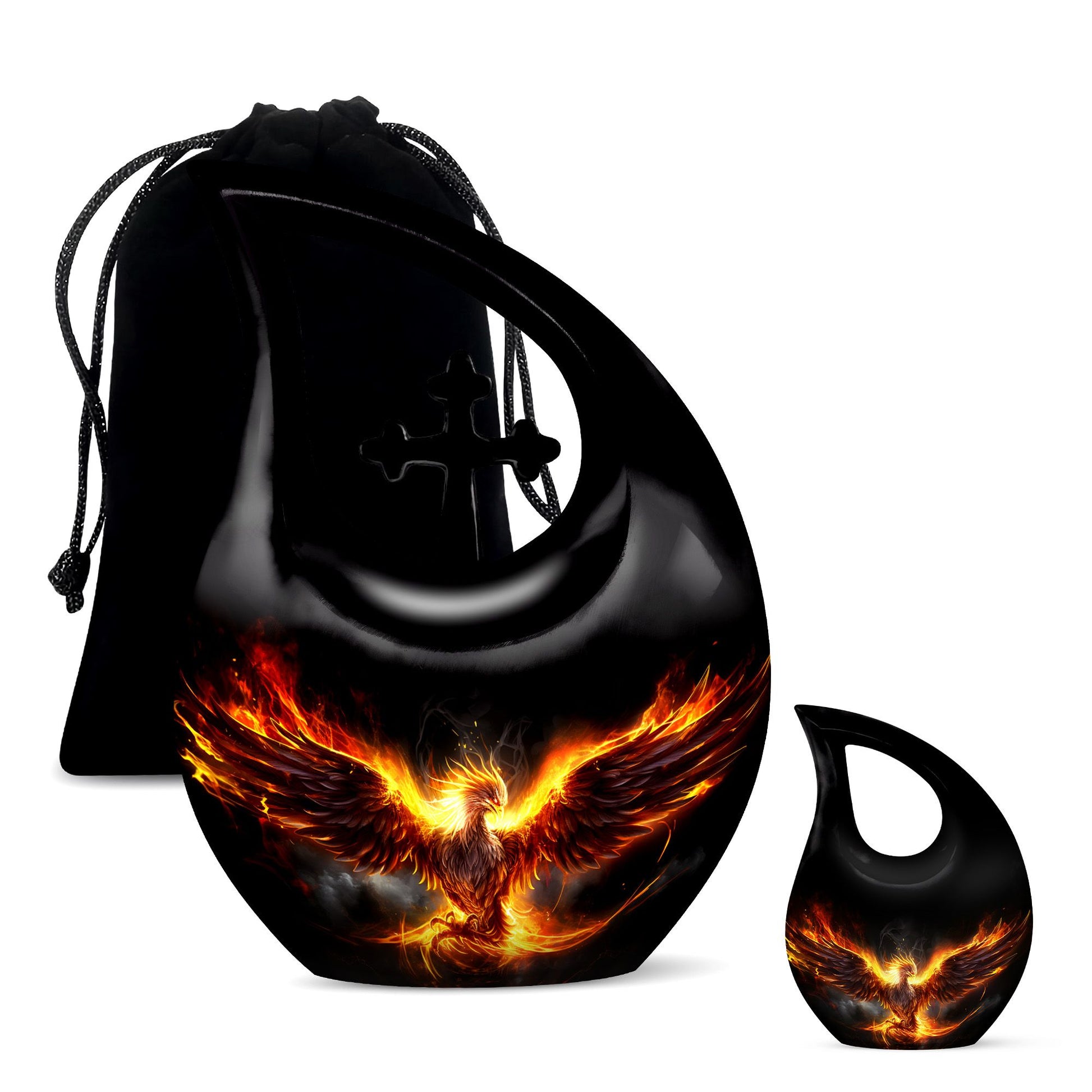 Teardrop Shape Phoenix Urn Large Urn With 1 Keepsake Urn